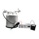 Large-capacity 2-gallon fluid dispensing system, featuring a plastic handheld valve and foot pedal