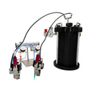 Dual handheld precision spray system with a 2-liter tank, featuring one pneumatic spray applicator and one pneumatic bead applicator for versatile conformal coating applications