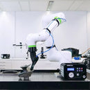 Robotic arm dispensing clear single-part adhesive